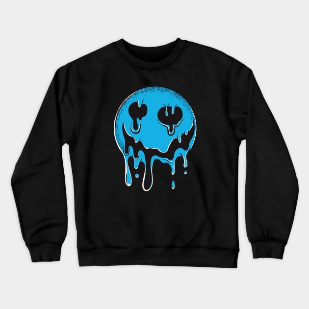 Droopy Smiley Face // Trippy Smile Crewneck Sweatshirt by SLAG_Creative